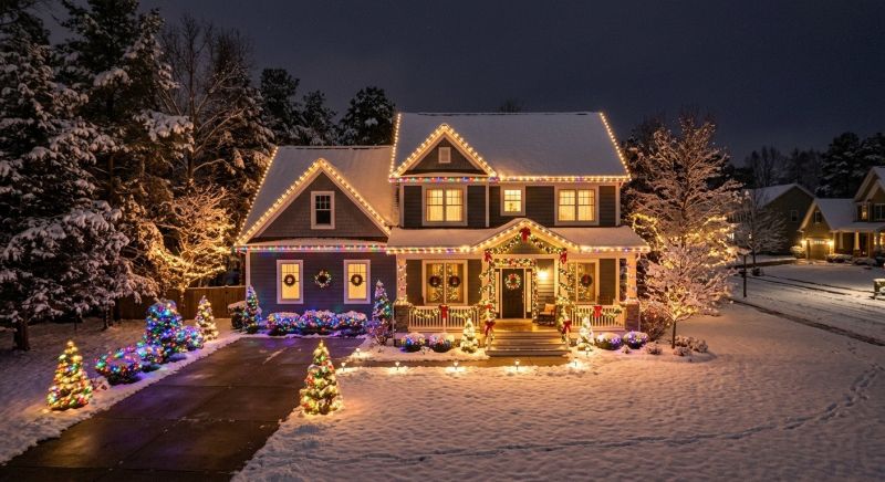 Christmas Lights Hanging in Alpharetta, GA