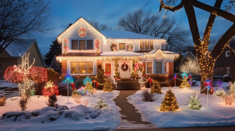 Christmas Lights Hanging in Kansas City, KS