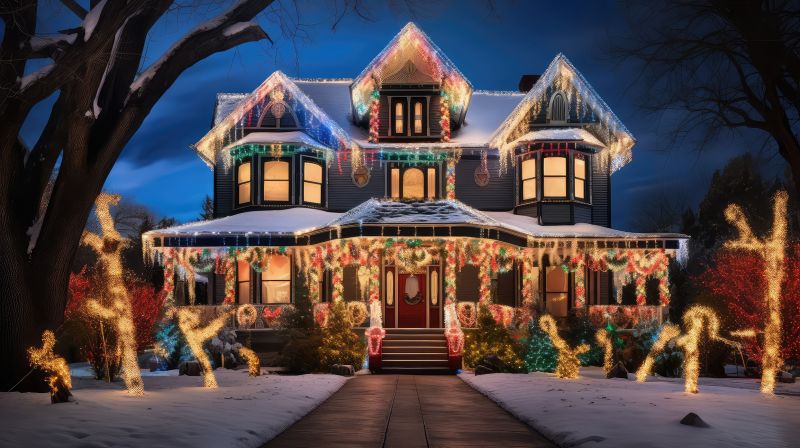 Holiday Lights Hanging in Kansas City, KS
